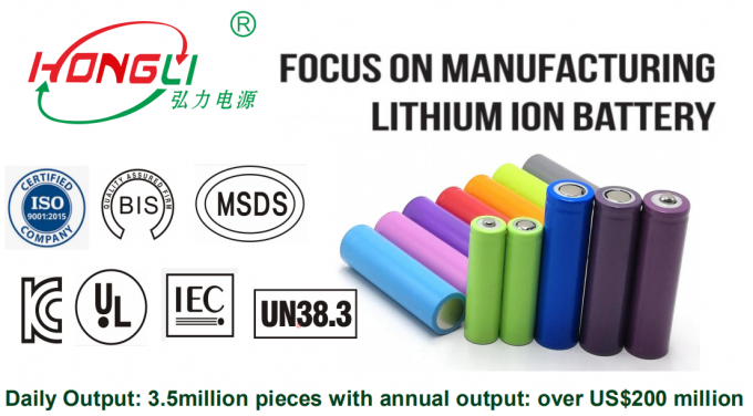Największy producent Hongli Najlepiej sprzedają się akumulatory typu 18650 1200 mAh akumulator litowo-jonowy 3,7 V