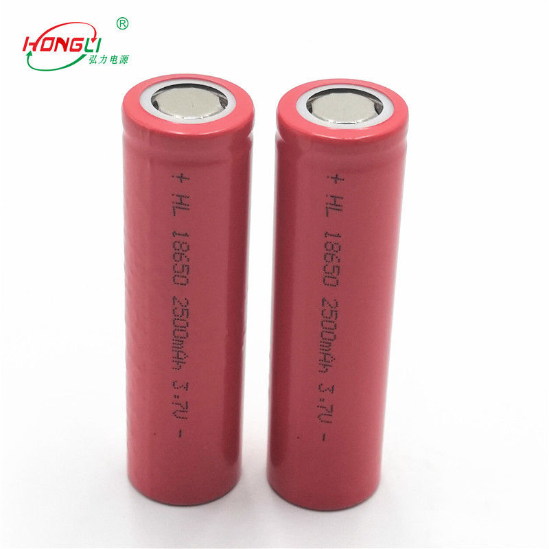 Red 2500mAh 18650 3.7 V Lithium Ion Cell 500 Cycles / Power Bank Battery Cell