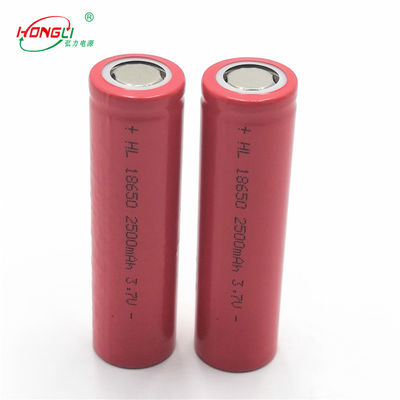 Czerwona 2500 mAh 18650 3,7 V litowo-jonowa komórka 500 cykli / bateria akumulatorowa